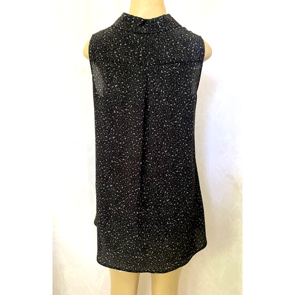 Sportmax Code Silk Top Blouse Shirt Sleeveless Black Gray Button V Neck … - Picture 4 of 8